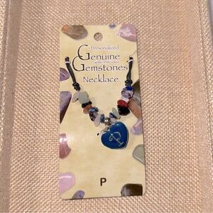 Genuine Gemstones Semi-Precious Personalized P Necklace